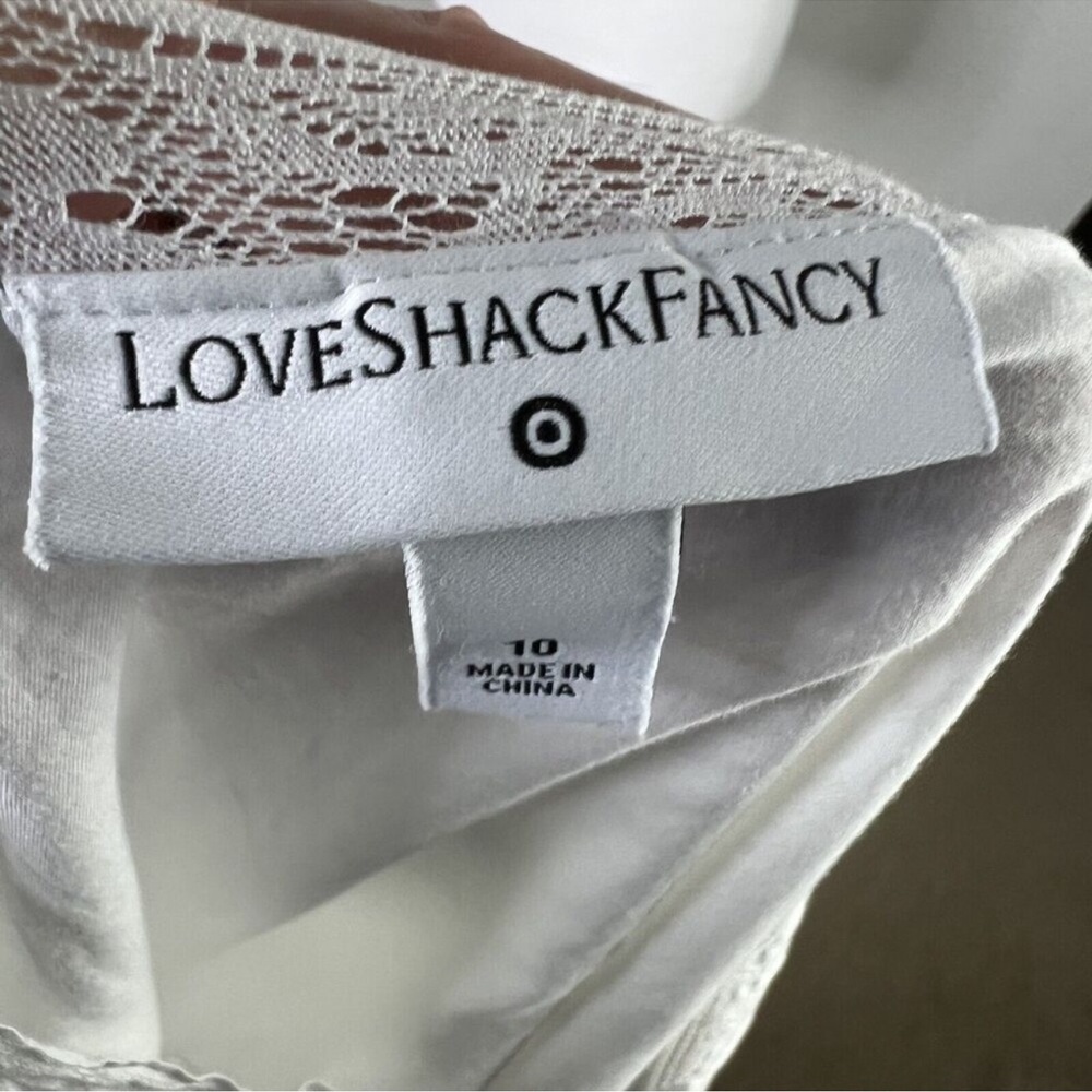LoveShackFancy X Target Phoebe Button Up White Eyelet Lace Midi Dress - Picture 11 of 12